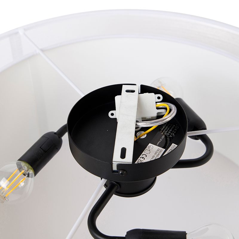 Moderne plafonnière wit 50 cm 3-lichts - Drum Duo