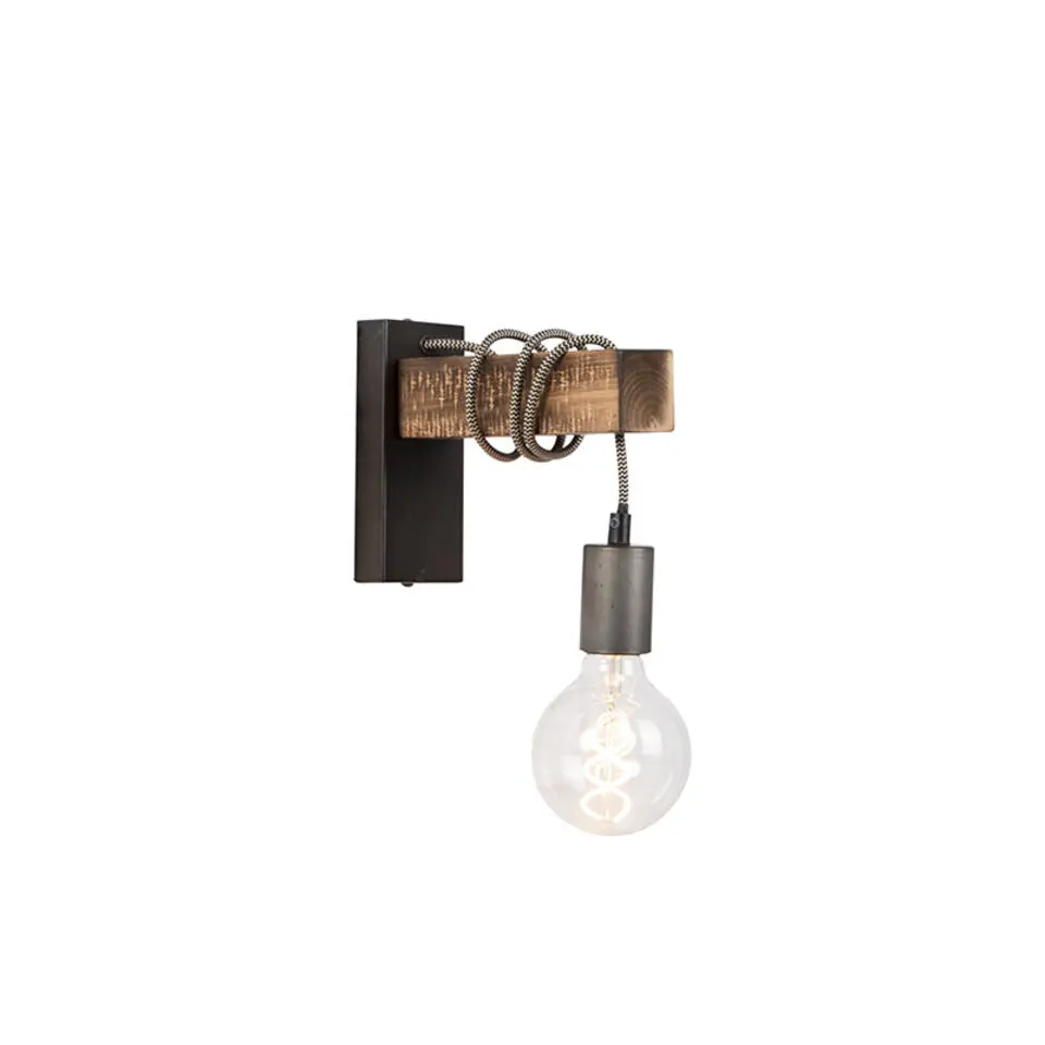 Qazqa wandlampen gallow zwart e27