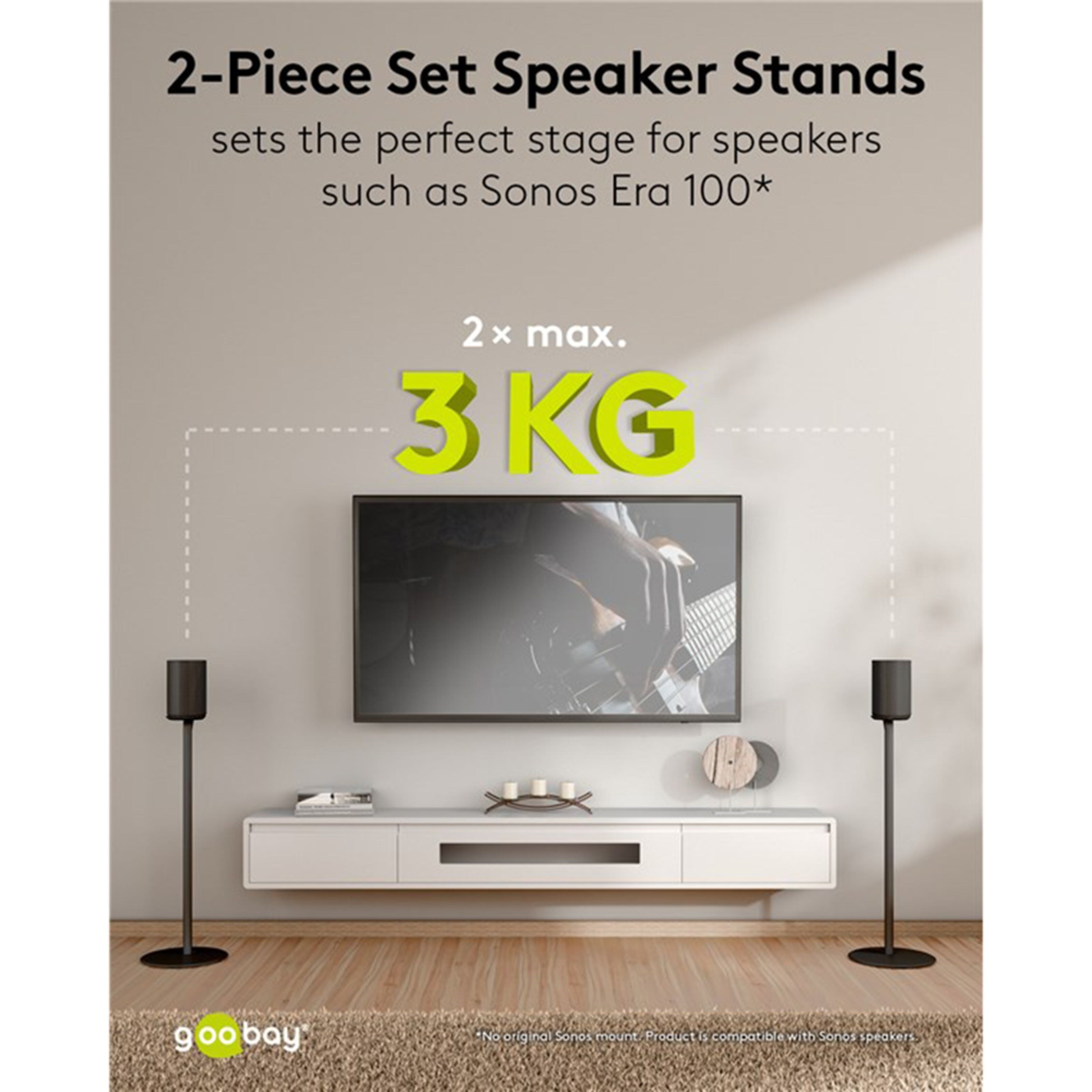 Høyttalerstativ for Sonos Era 100 2-pakke Svart