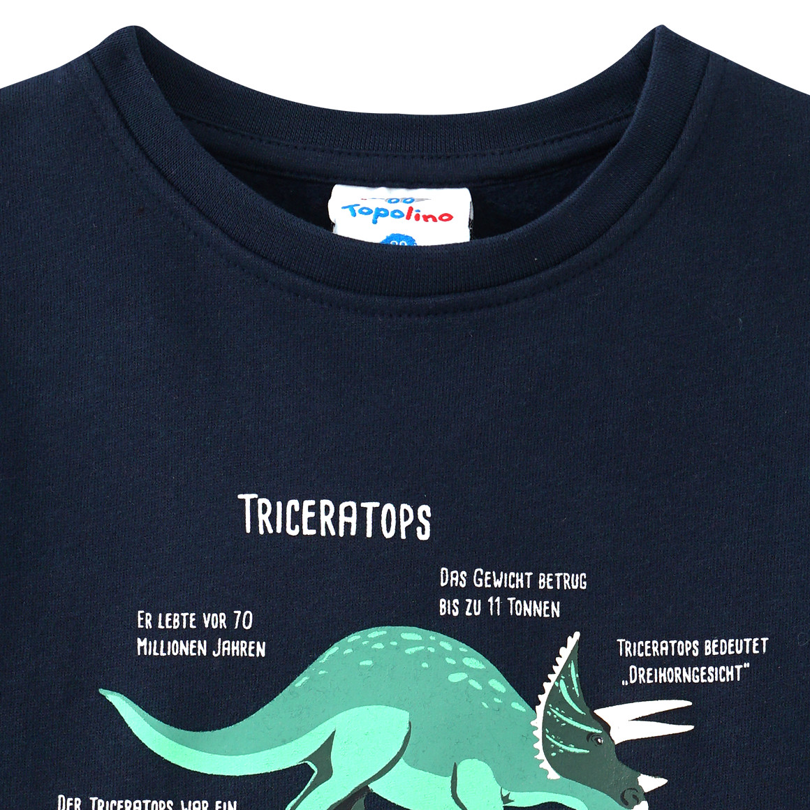 Topolino Kinder Sweatshirt mit Triceratops-Motiv dunkelblau