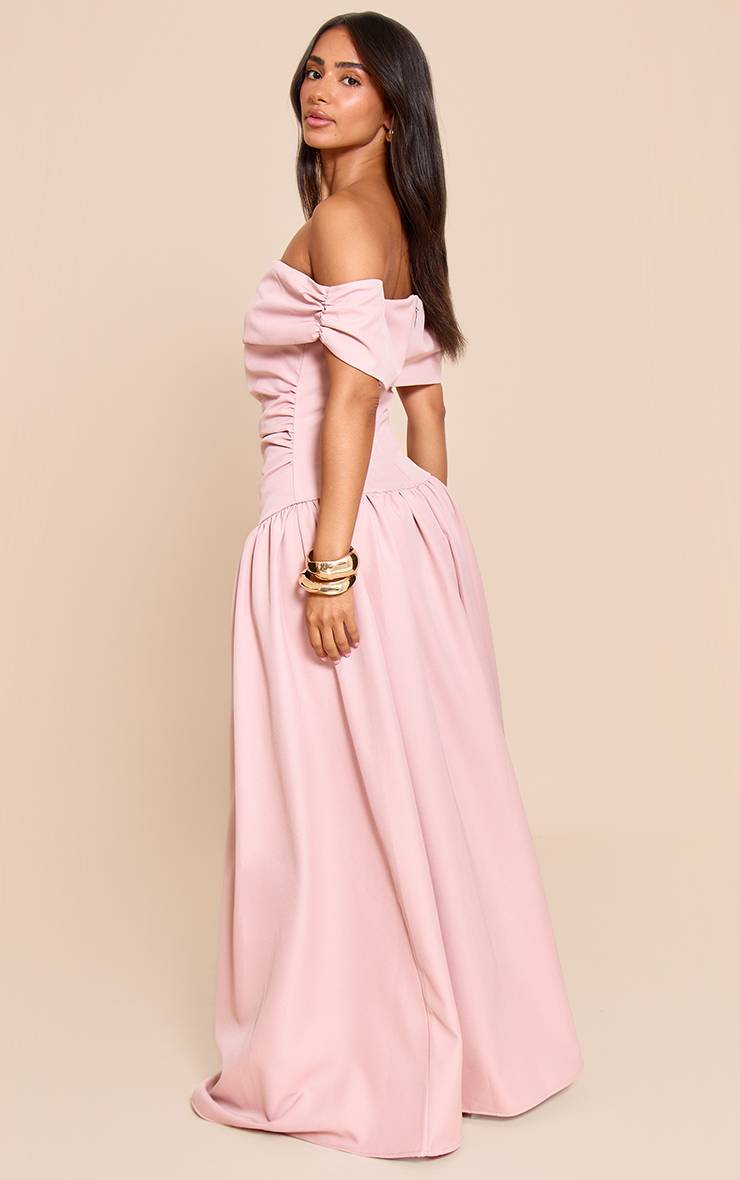 Rose Bébé Robe Maxi Plissée À Épaules Dénudées Petite