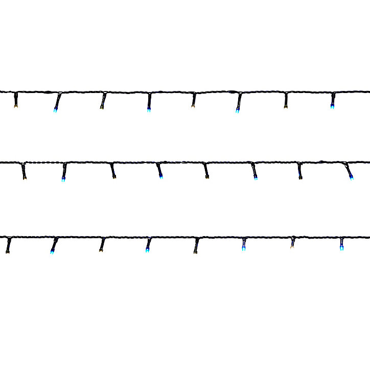 Guirlande lumineuse LED intérieure blanc froid/bleu câble vert 8 fonctions 20 m