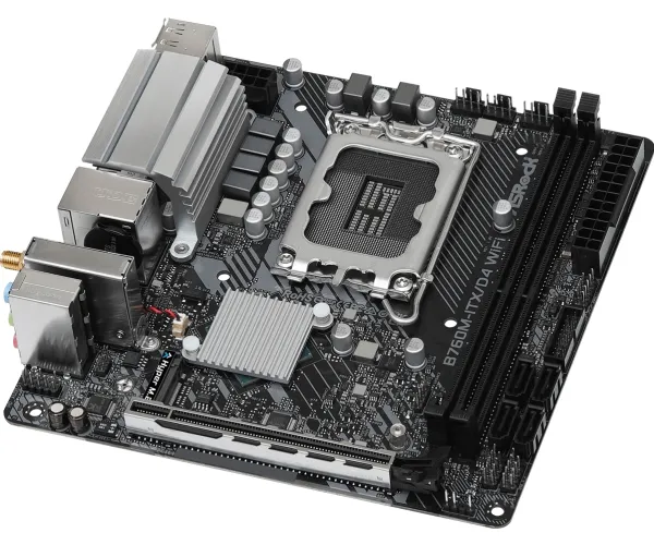 ASRock B760M-ITX/D4 WiFi - Bundkort - mini ITX - LGA1700 sokkel - B760 Chipset - USB-C 3.2 Gen 2x2, USB 3.2 Gen 1 - Wi-Fi 6E, Gigabit LAN, Bluetooth - onboard grafik (CPU påkrævet) - HD Audio (8-kanaler)