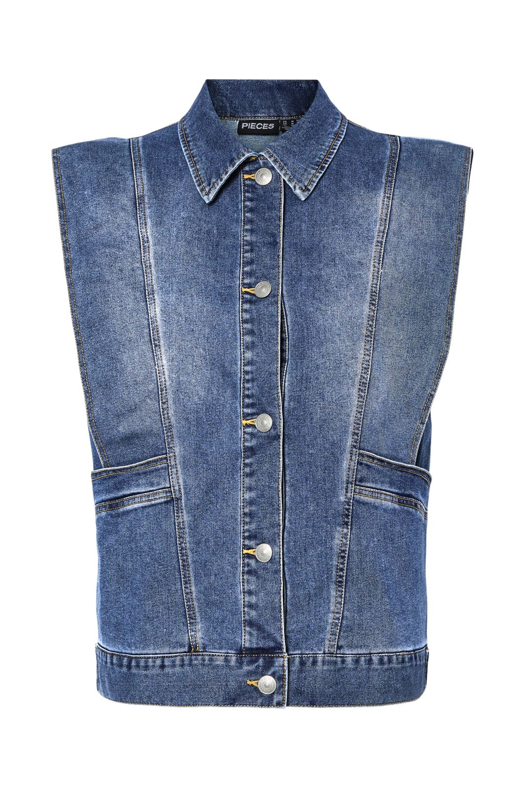 Pieces Pcfemma Loose Denim Vest Fsy