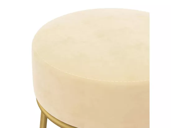 Tabouret rond Abricot Velours