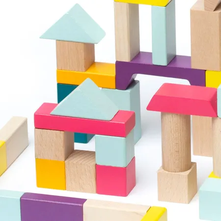 Cubika Bunte Holzbausteine «Cubika 1» (Inhalt: 100 Steine)