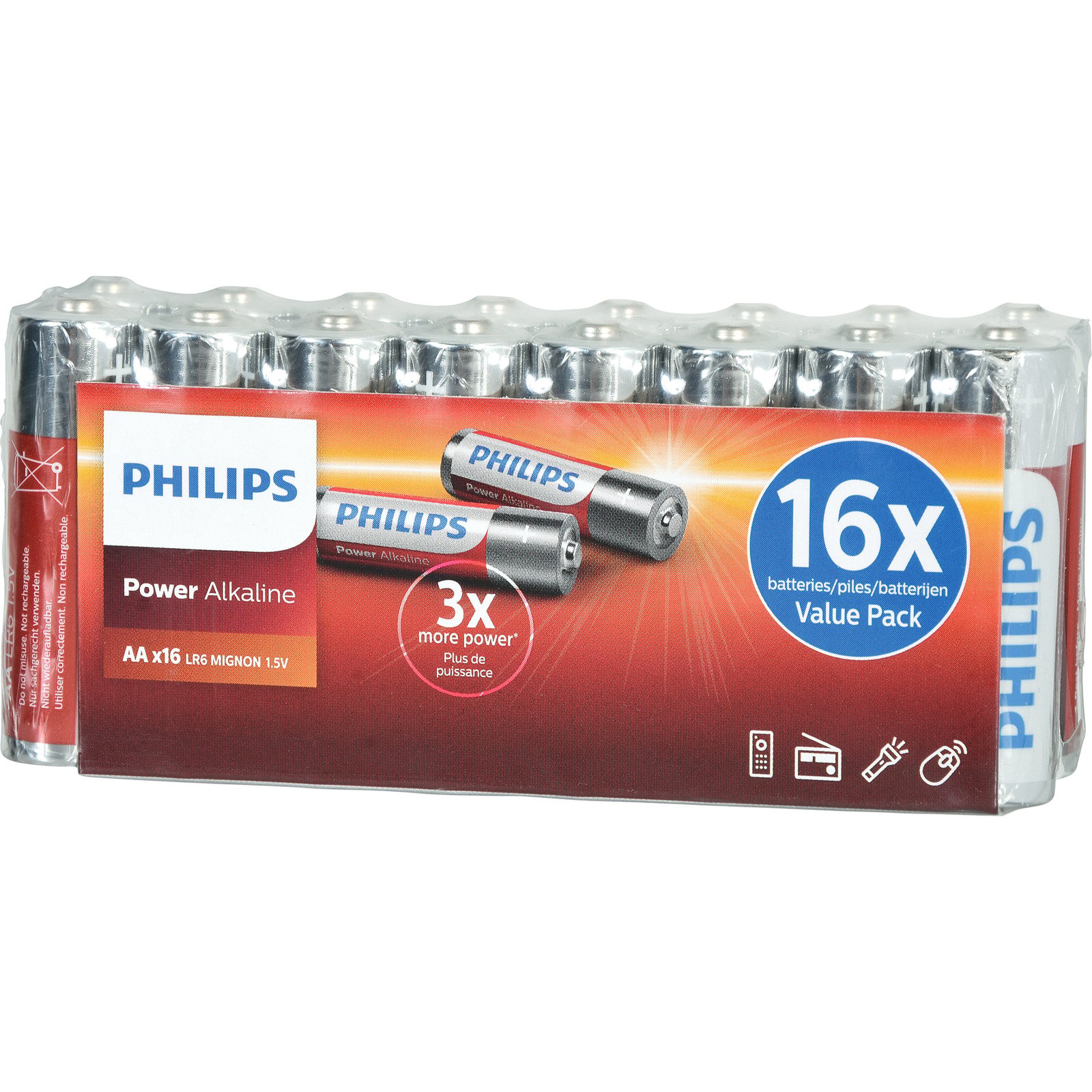 Philips Power Alkaline Batterien LR6/AA, 16 Stück