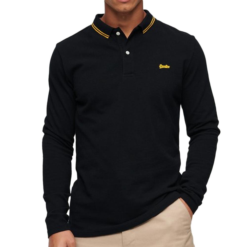 Superdry Polo Noir/Jaune Homme Superdry Vintage