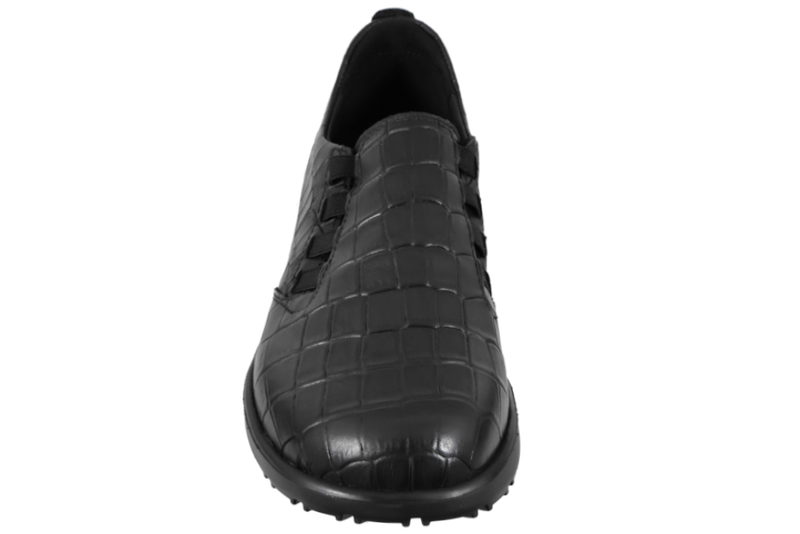 NEW FEET SKO I SORT PRÆGET SKIND