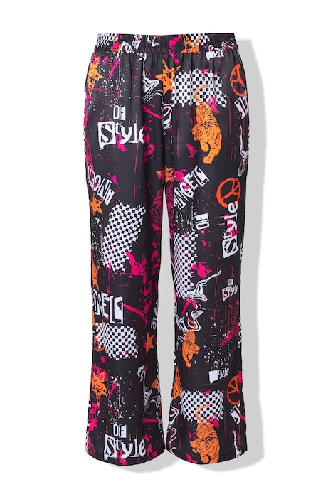 Hose, weites Bein, Satin, Mustermix