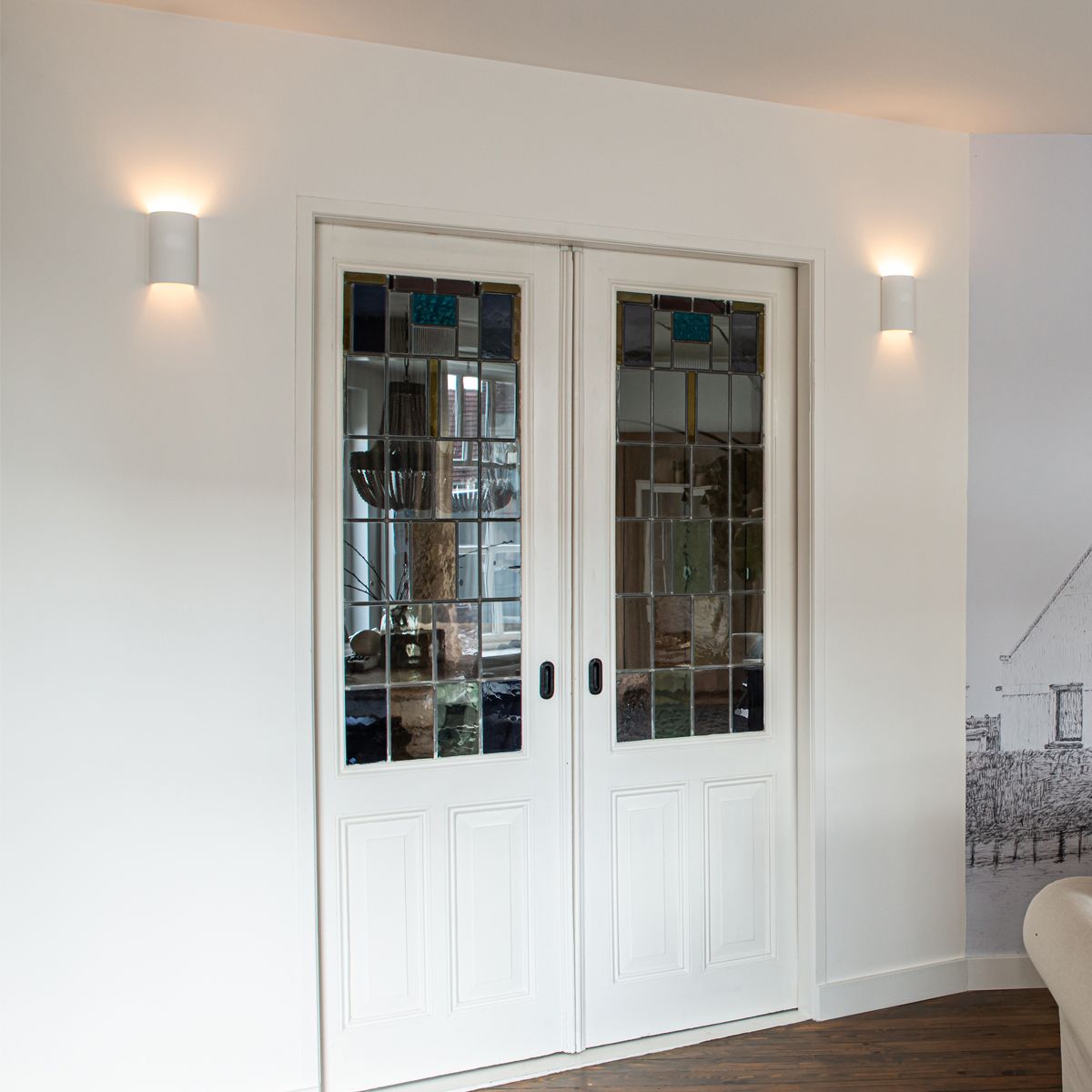 Moderne wandlamp wit met lichteffect - Sabbio