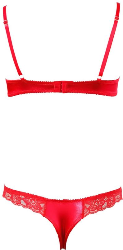 Cottelli - Passioneel lift-up setje - Rood - Lingerie Set