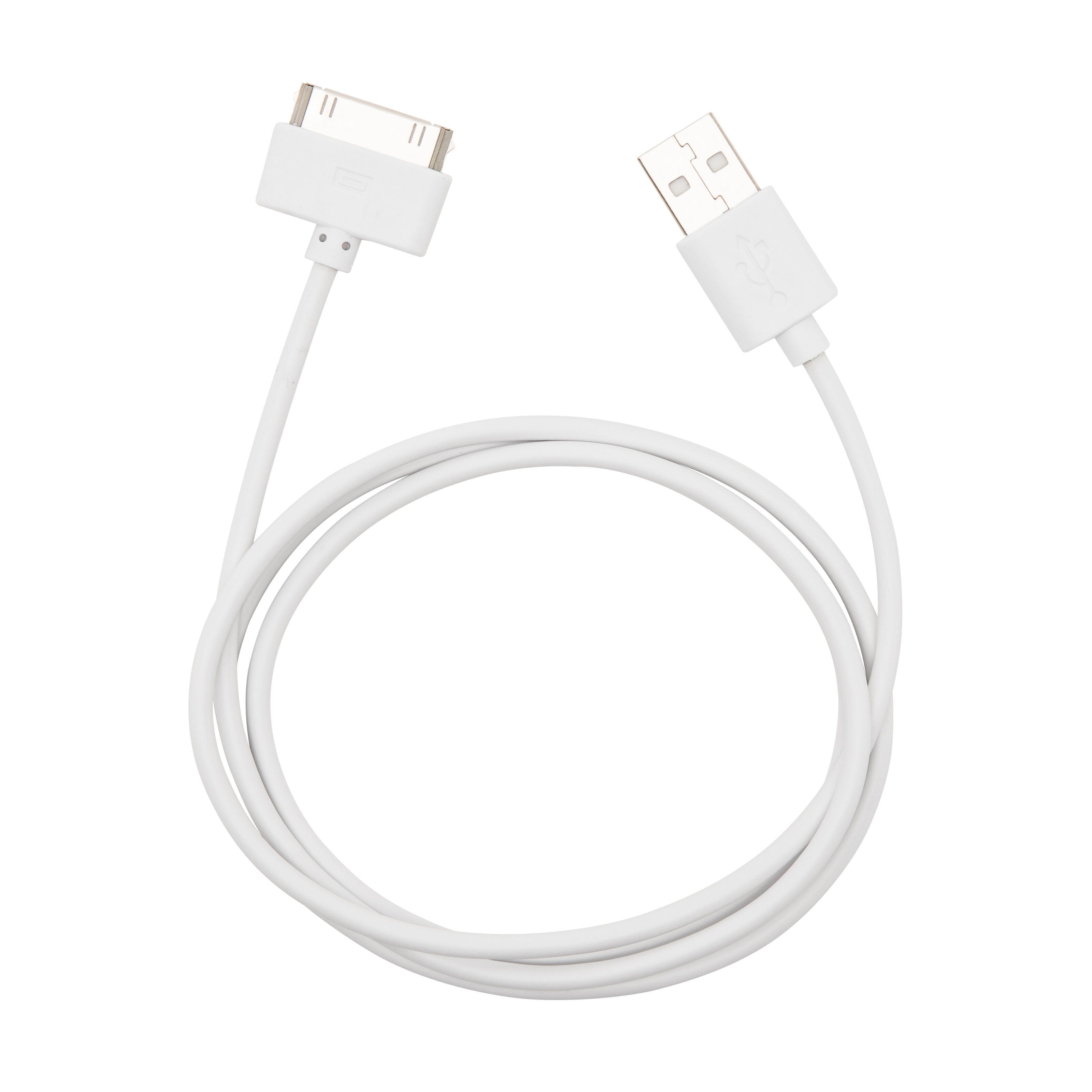 Linocell USB-kabel for iPhone 30-pinners Hvit 1 m