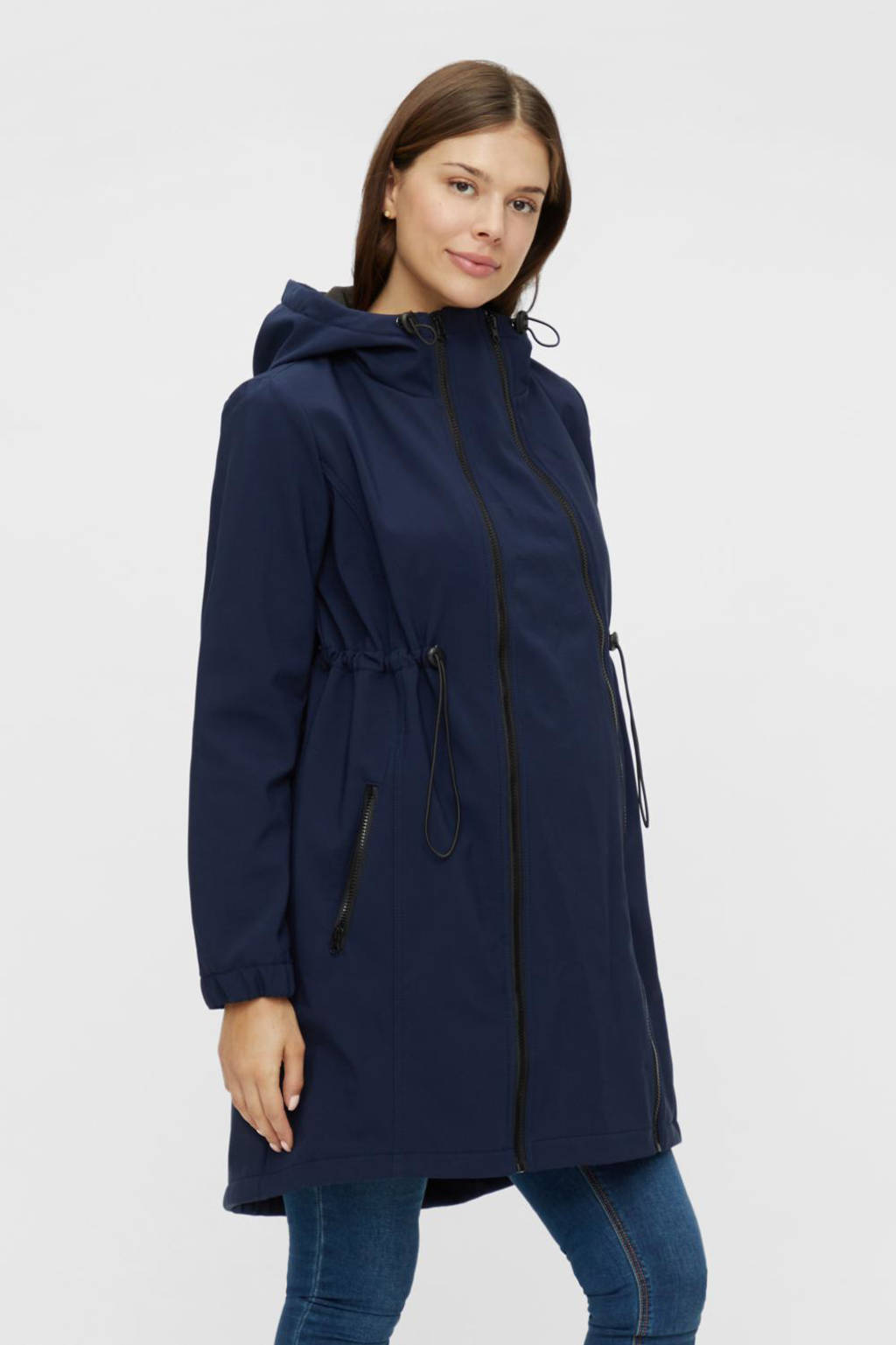 MAMALICIOUS loose fit zwanerschaps- en draagjas MLSHELLA donkerblauw