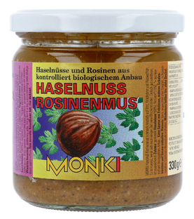 Monki Hazelnoot Rozijnenpasta 330GR
