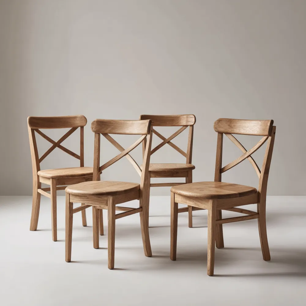 Esszimmerstuhl Massivholz 45x55x85 cm – Natur – Klassisches Design