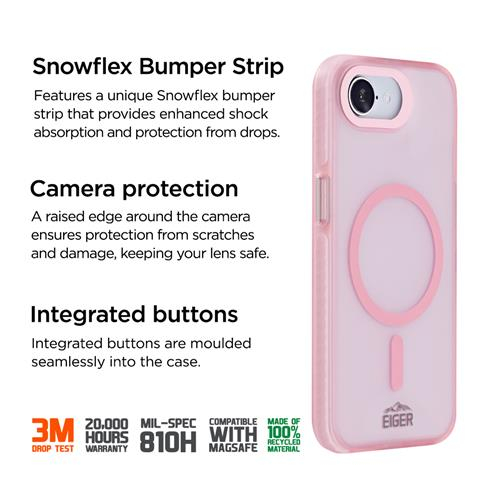 iPhone 16e MagSafe Blizzard Case GRS Schutzhülle aus Recycelten Materialien (EGCA00746) - Pink
