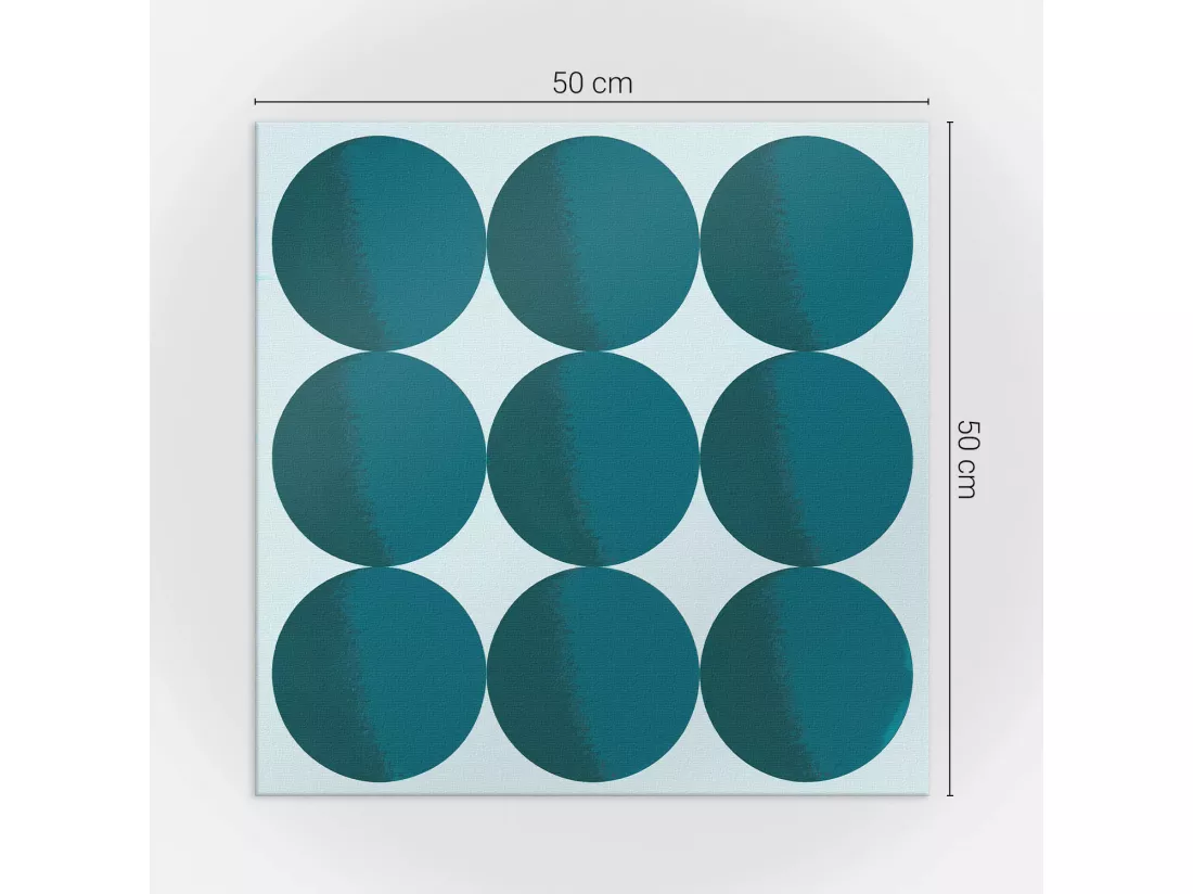 Panneaux muraux autocollants en vinyle imperméable - 4 x 50 x 50 cm - Disposition des cercles dans une grille