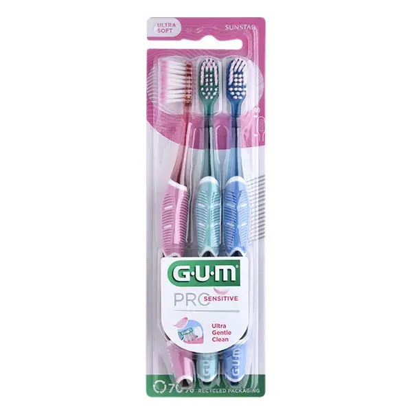 Escova de dentes GUM® PRO Ultra-Soft 15/100ths 2+1 Grátis