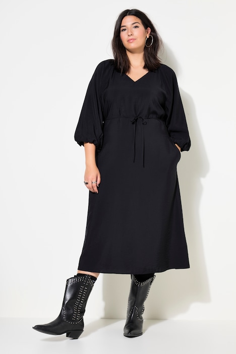 Maxikleid, A-Line, 3/4-Ballonärmel