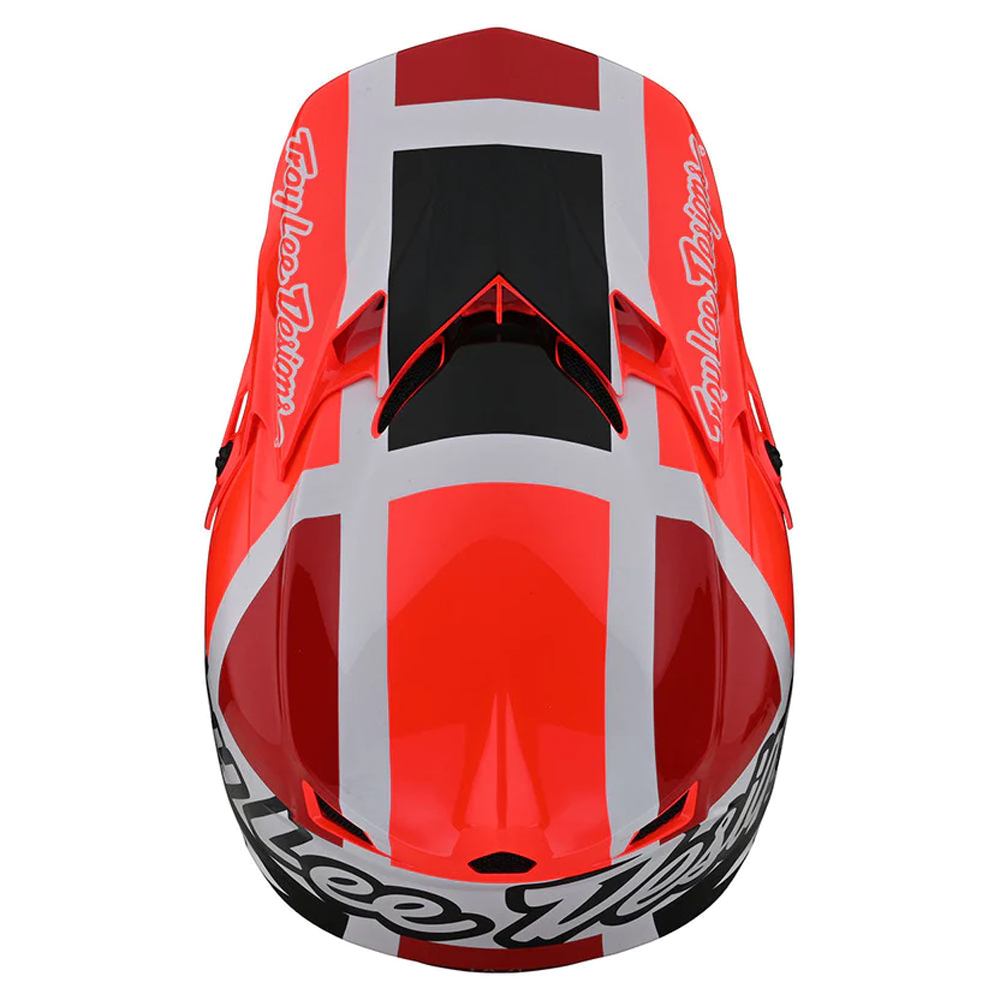Troy Lee Designs - Casque SE4 Polyacrylite Quattro Orange / Blanc / Charcoal / Rouge
