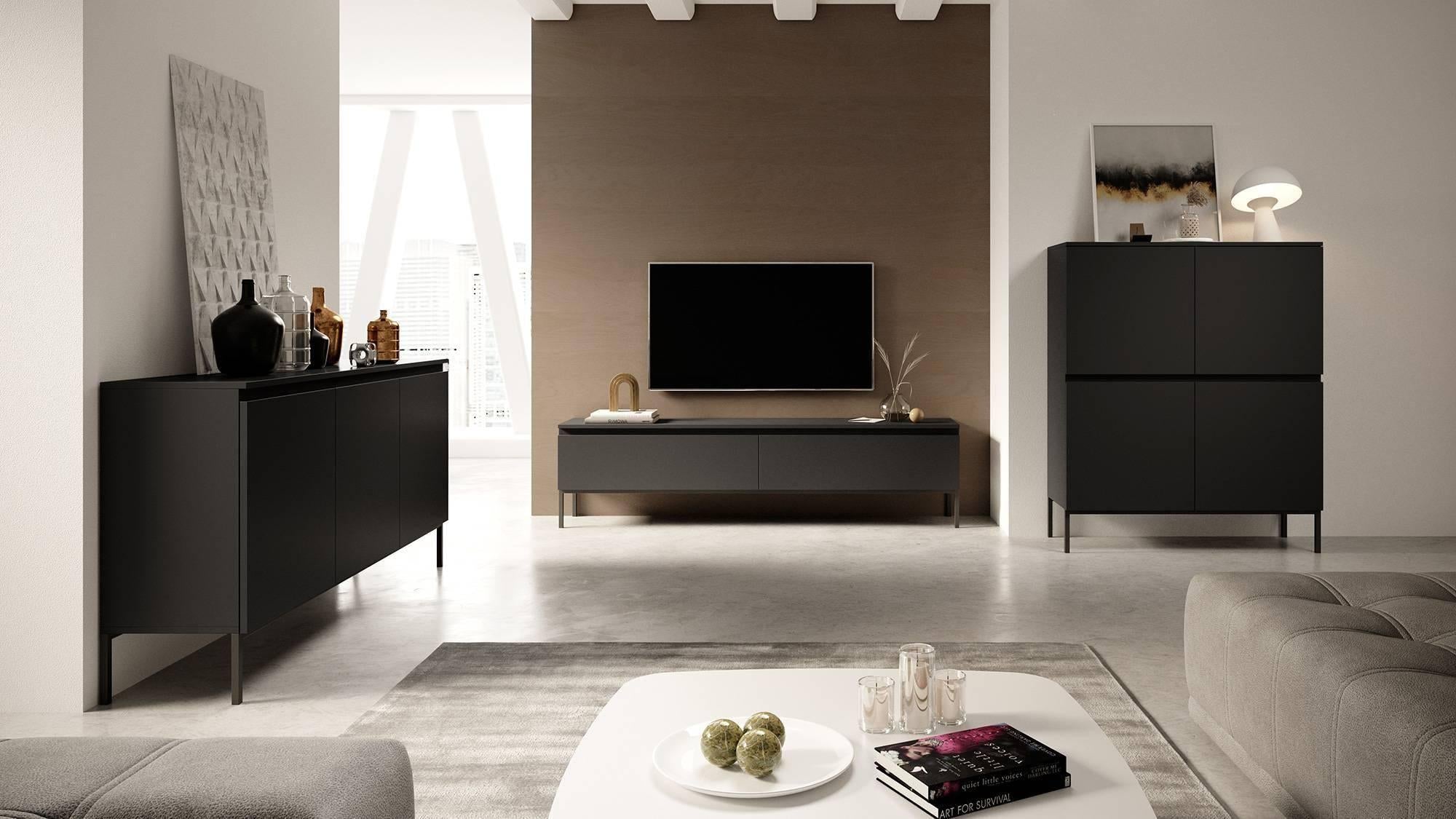 NADUVI Collection Kate Dressoir - B 100 cm - Zwart / Zwart