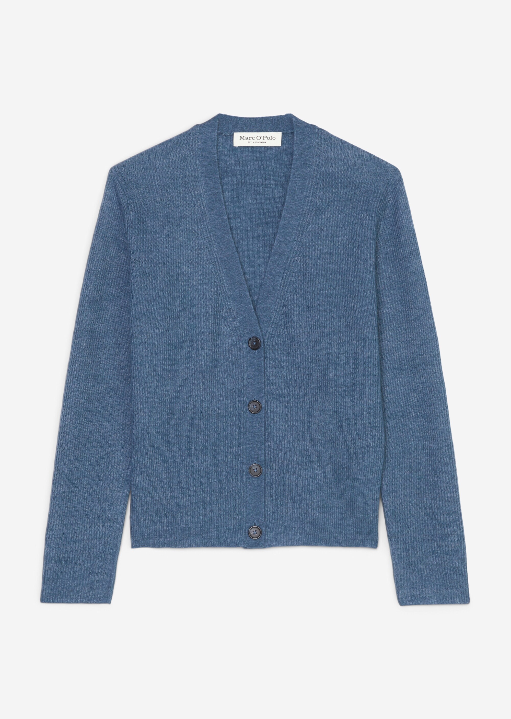 Zart gestrickter V-Neck-Cardigan loose aus Wolle-Alpakawolle-Mix