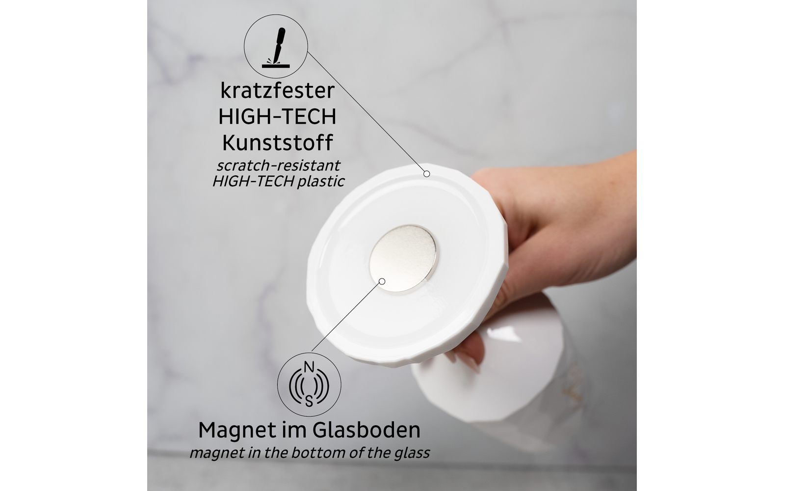silwy® Magnet-Kunststoffglas WEIN CHEERS WHITE (0,3l)