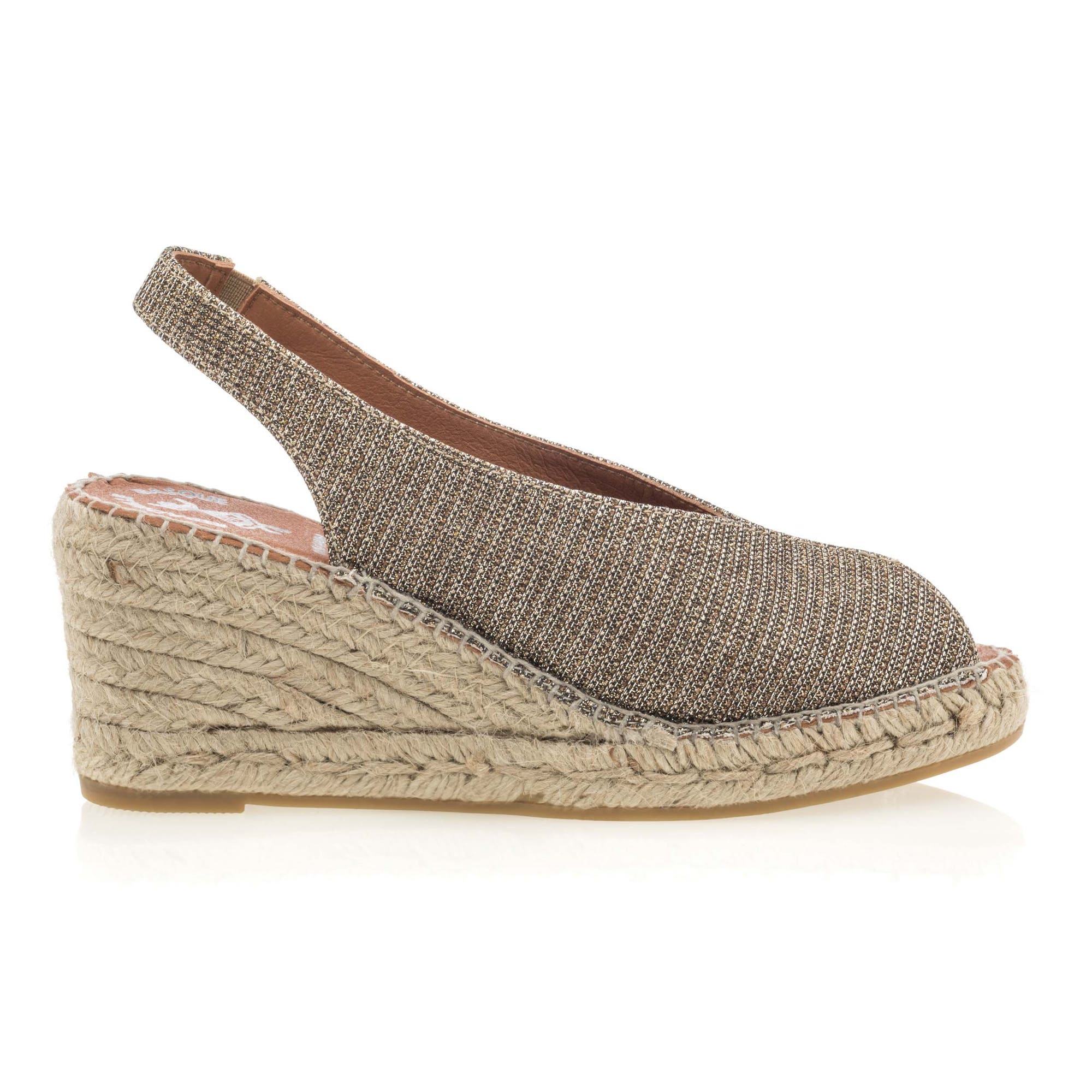 Espadrilles à talon compensé Femme bronze