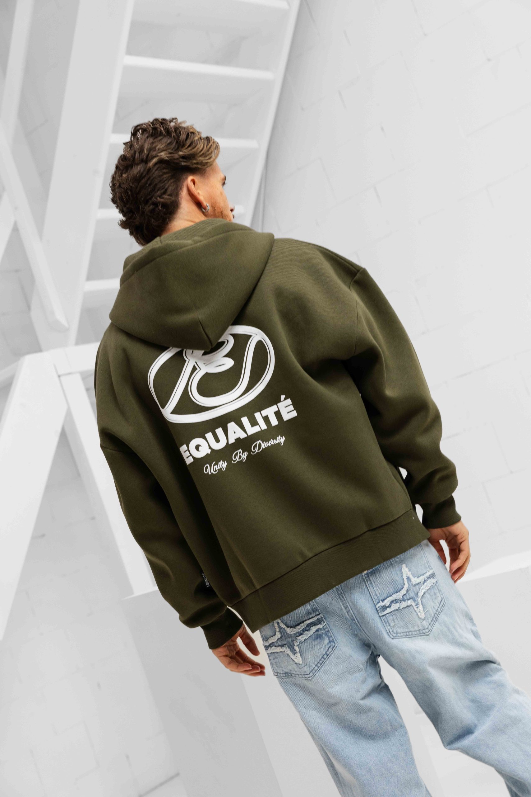 Equalité Arid Oversized Full Zip Hoodie Heren Donkergroen