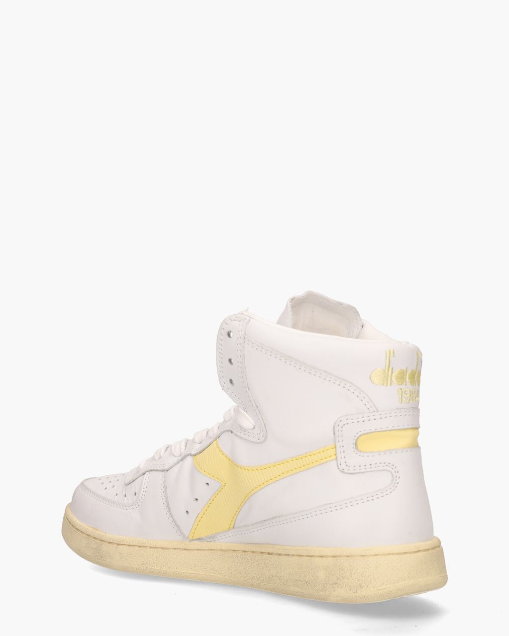 Diadora Heritage Mi Basket Used Wit/Lichtgeel Damessneakers