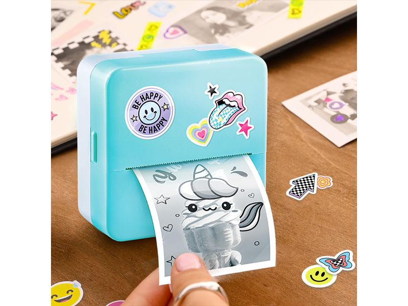 Canal Toys Starter-Set Instant Pocket Printer Blau Taschen-Drucker Set für Smartphone mit Markern, Stickern und Thermopapier-Rollen für Instant-Druck