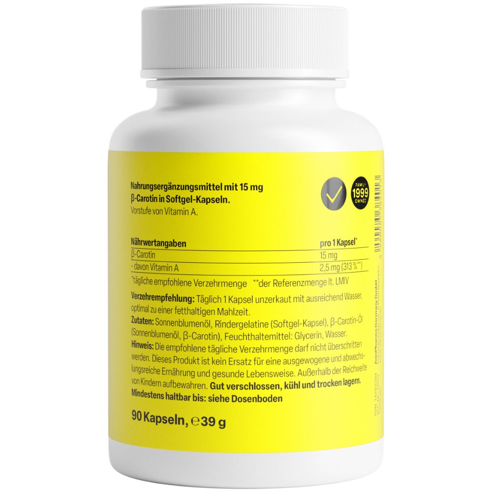 ZeinPharma® Beta Carotin Kapseln Natural 15 mg