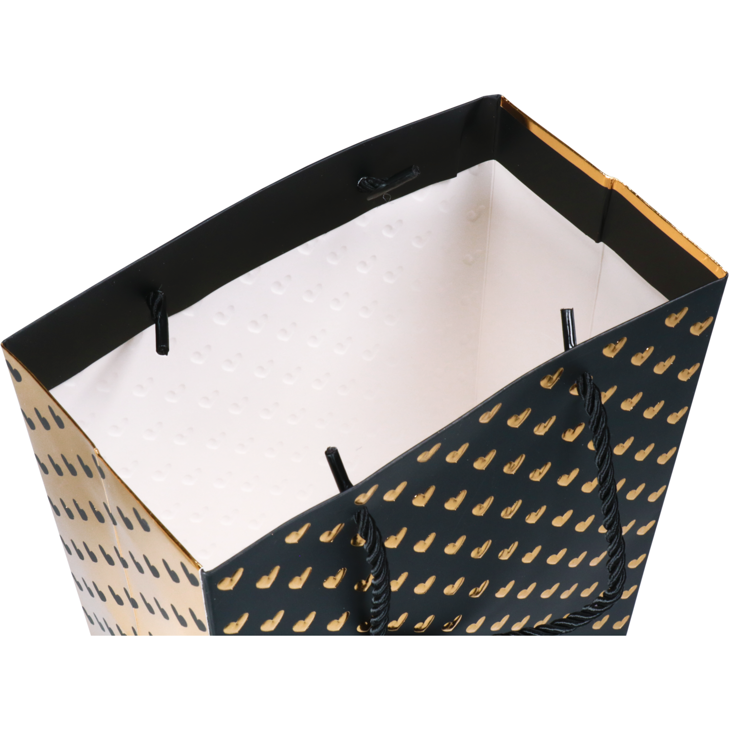 Tas, Love, Papier, 30x 12x42cm, draagtas, zwart/goud