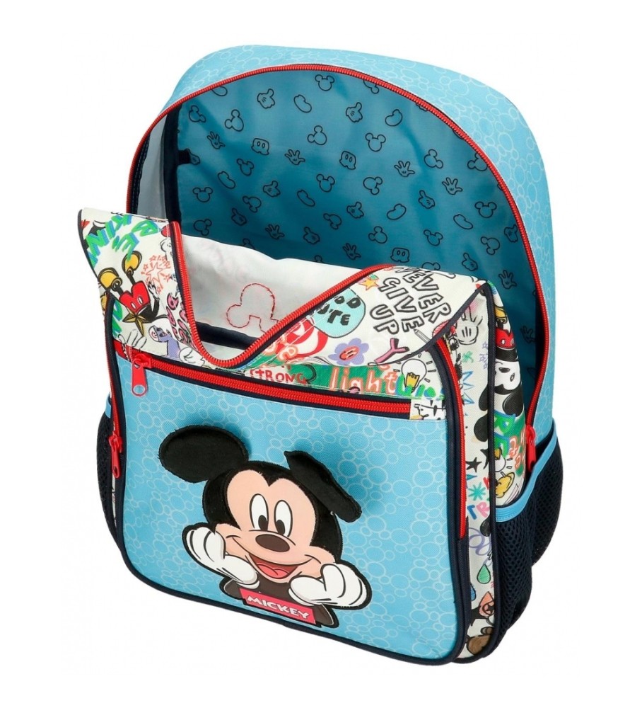Mochila Disney Mickey Be Cool ajustável de 38 cm na cor azul