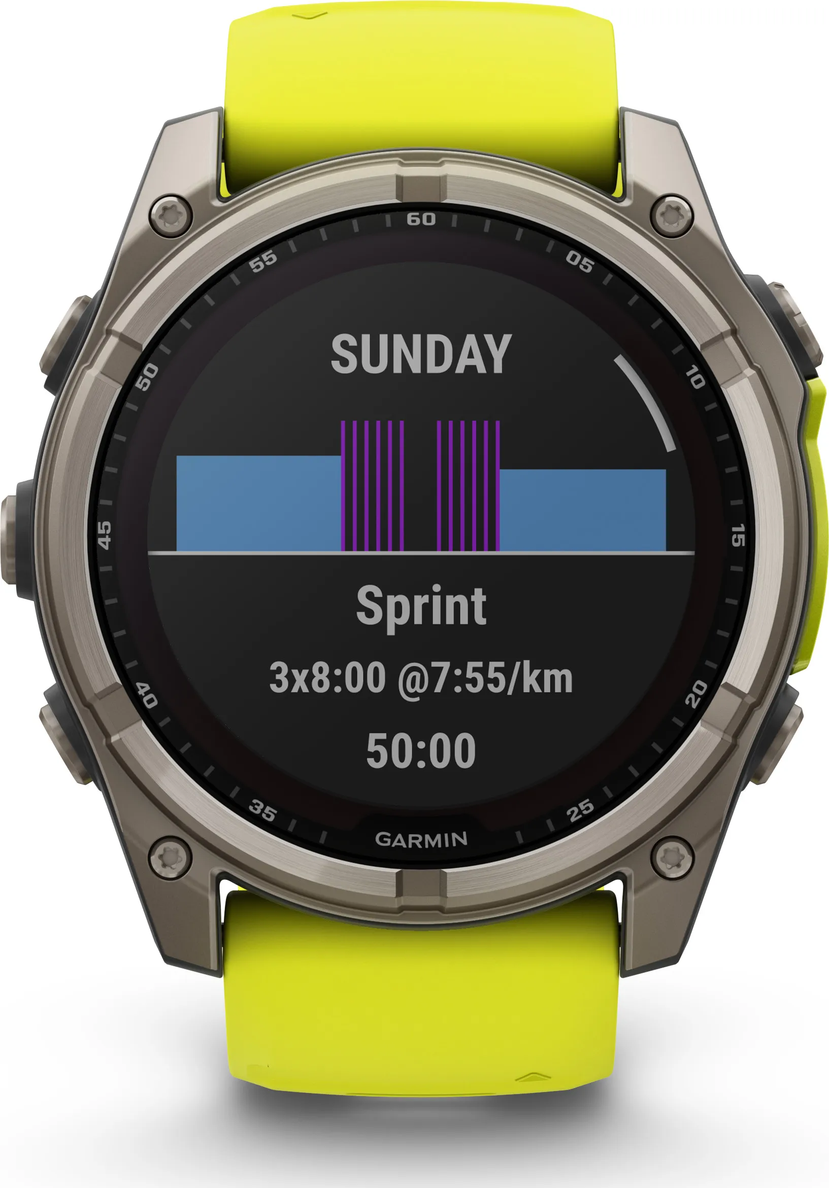 Garmin Fenix 8 Solar 51mm, Sapphire Solar Titanium - Amp Yellow/Graphite Silicone Strap