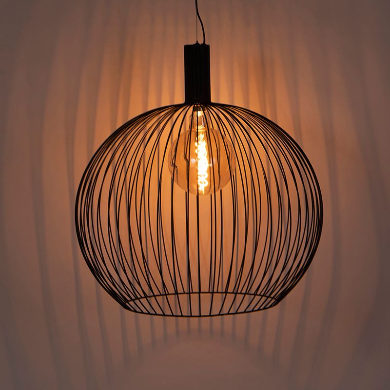 Design hanglamp rond zwart 70 cm - Dos