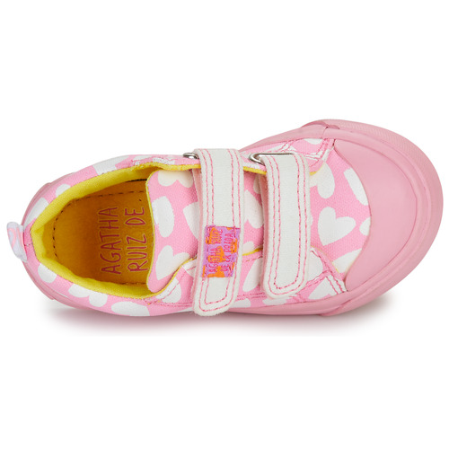 Agatha Ruiz de la Prada - ZAPATO LONA CORAZONES - Rose / Blanc