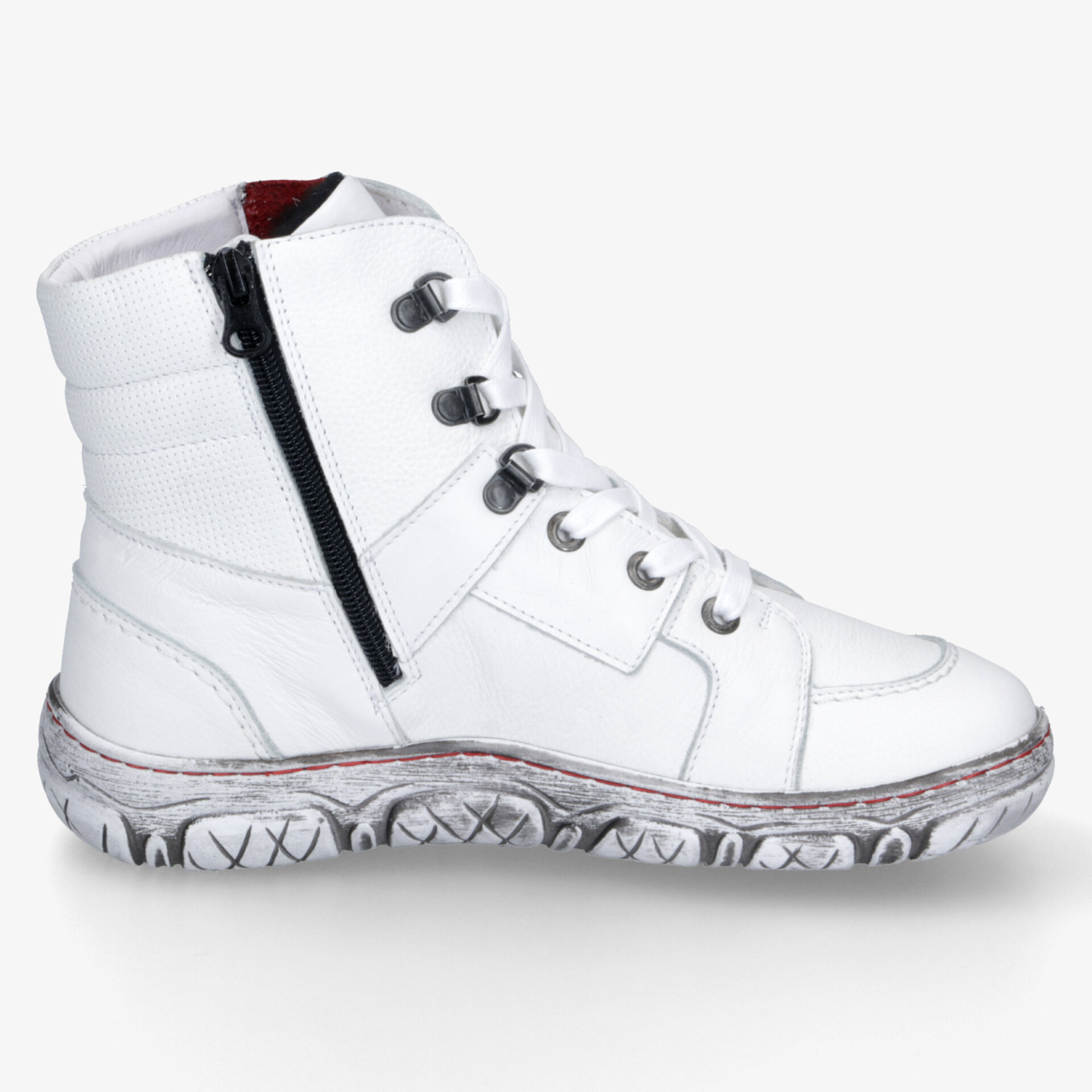 KRISBUT Damen Schnürstiefeletten weiß