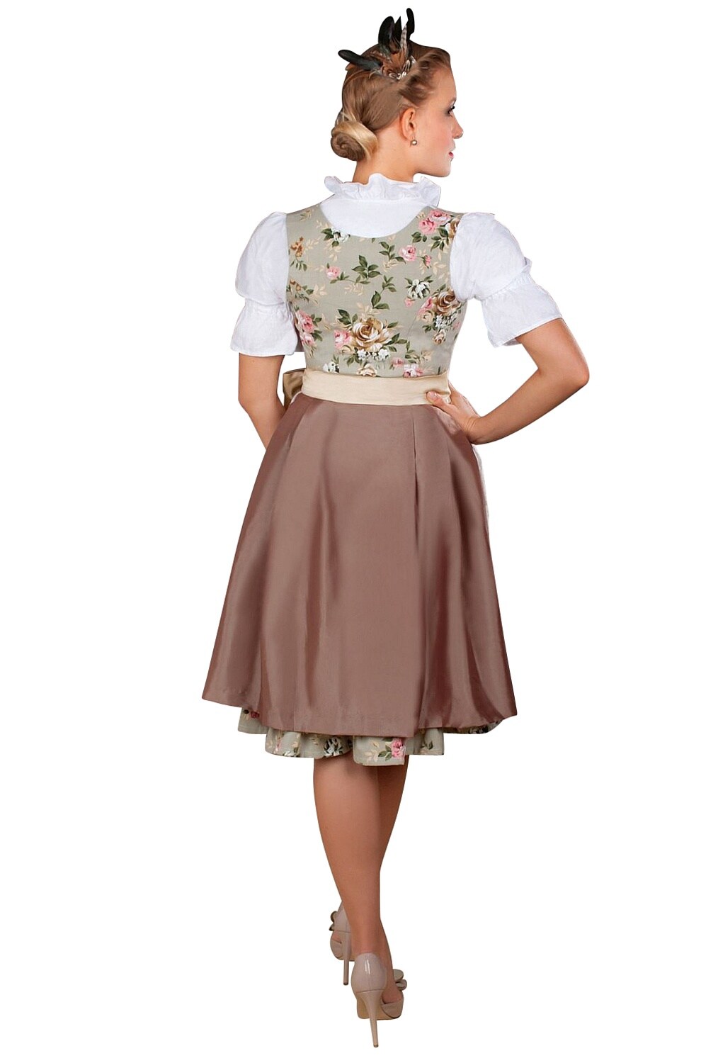 Midi Dirndl 2-teilig Blumen exclusive