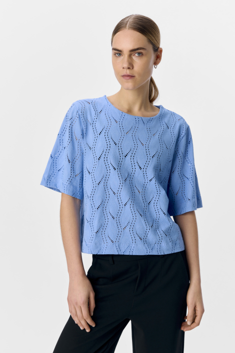 Object blauwe dames t-shirt