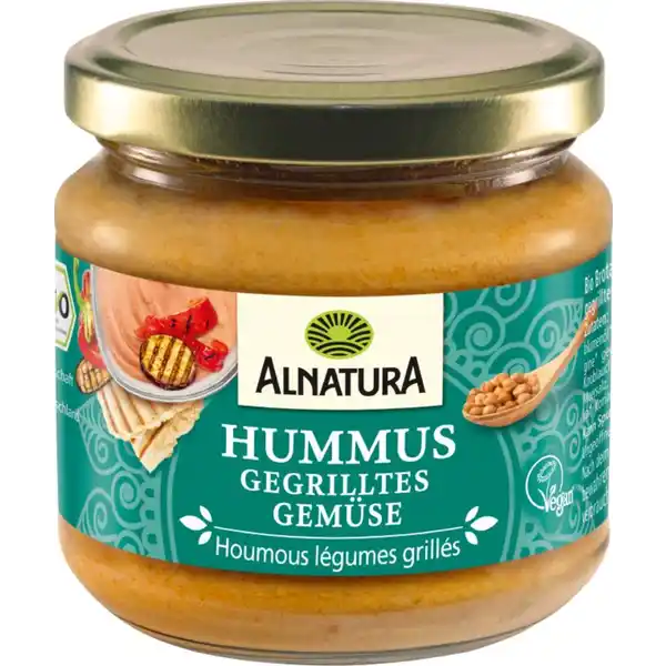 Bio Hummus gegrilltes Gemüse
