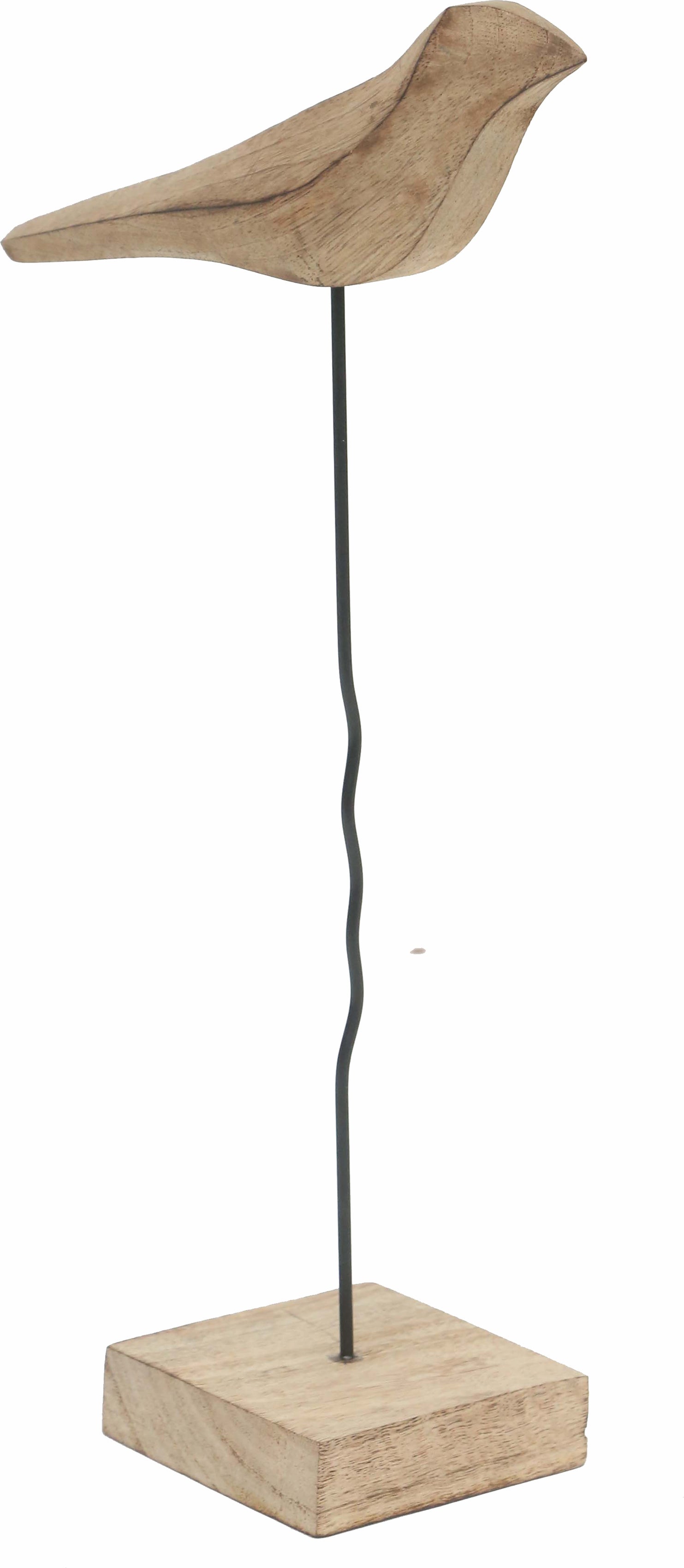 House of Nature beeld Vogel naturel / zwart 22 x 10 x 44 cm