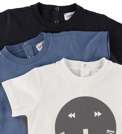 Emporio Armani T-Shirt - 3er-Pack - Blau/Weiß/Navy m. Reflex