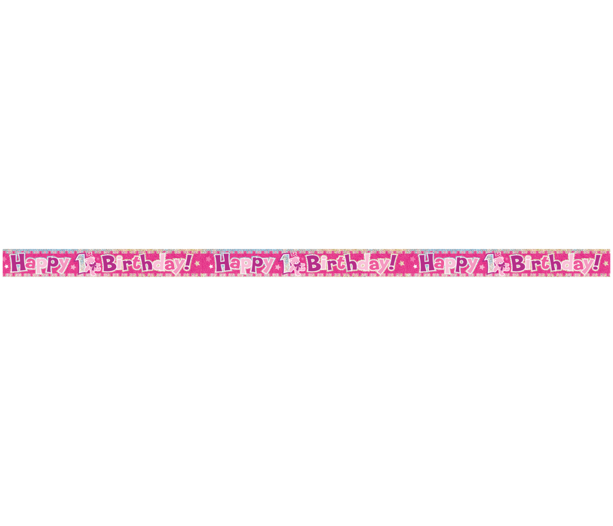 Happy 1St Birthday Banner Roze 3,65m