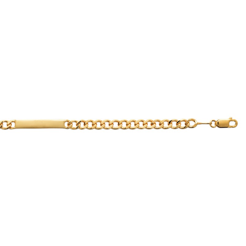 Gourmette Homme - Plaqué Or - Chaîne gourmette - Largeur : 4 mm - Longueur : 18 cm