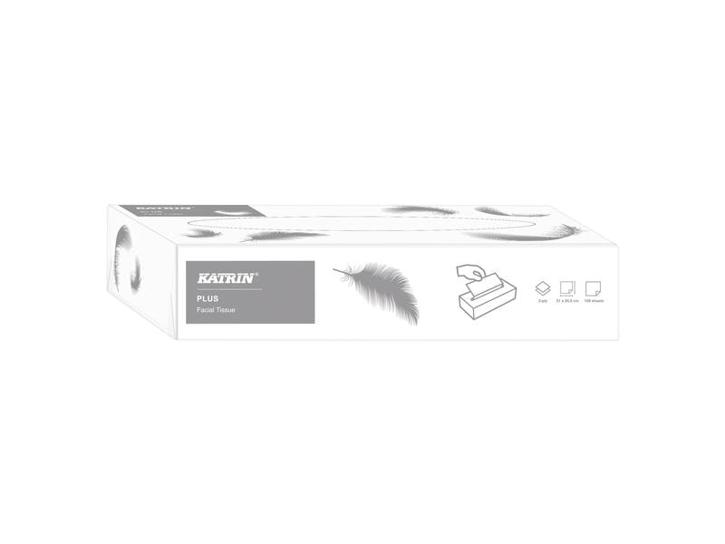 Katrin Kosmetiktücher Plus Facial 100 Stück Reinigungstücher fürs Gesicht 2-lagig, 21 x 20.5 cm