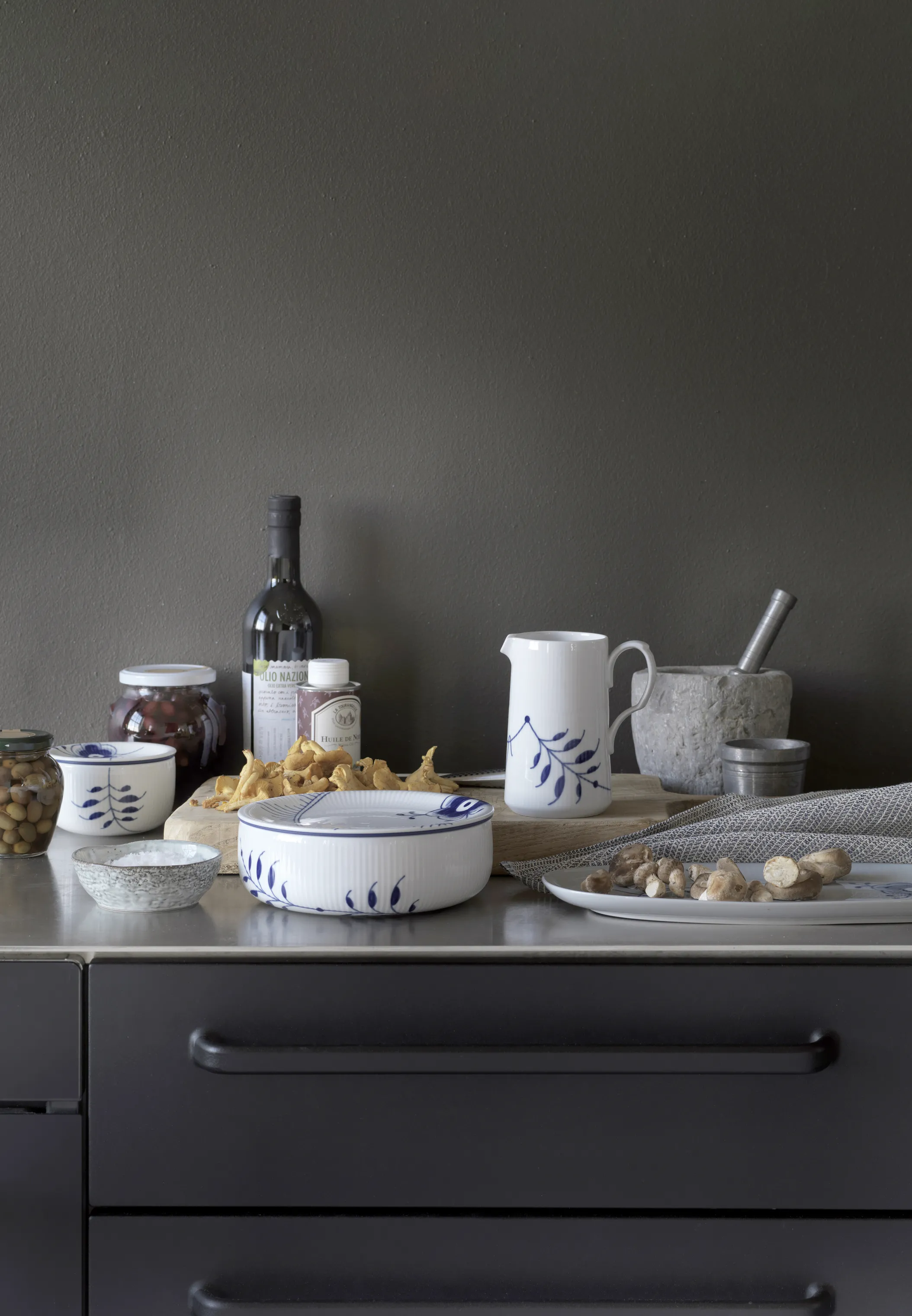 Royal Copenhagen Blå Mega Riflet Kande