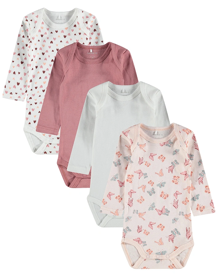 Langarmbody NBFBODY – SCHMETTERLING 5er-Pack in dusty rose