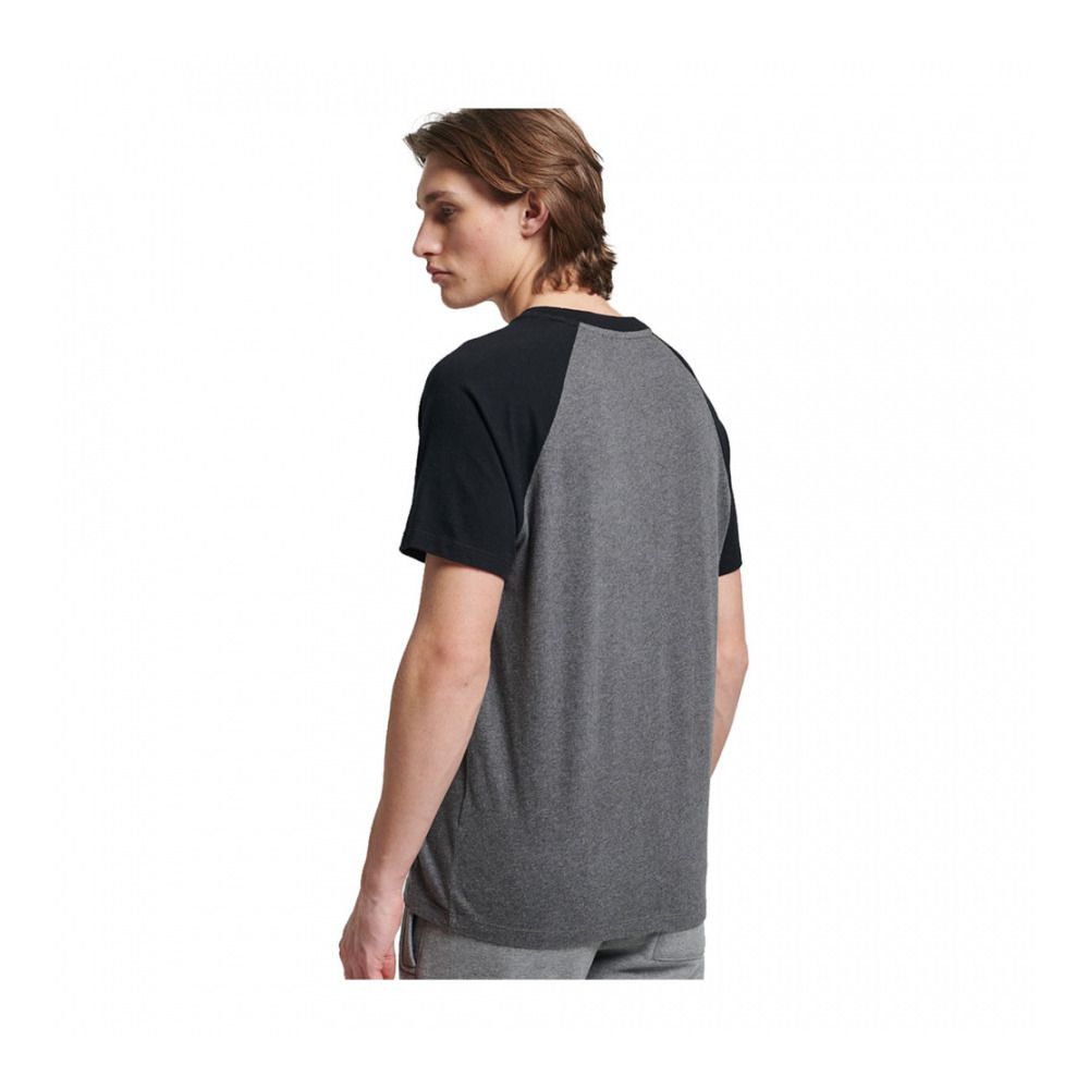 Superdry VINTAGE BASEBALL - Tee-shirt Homme rich charcoal marl/black